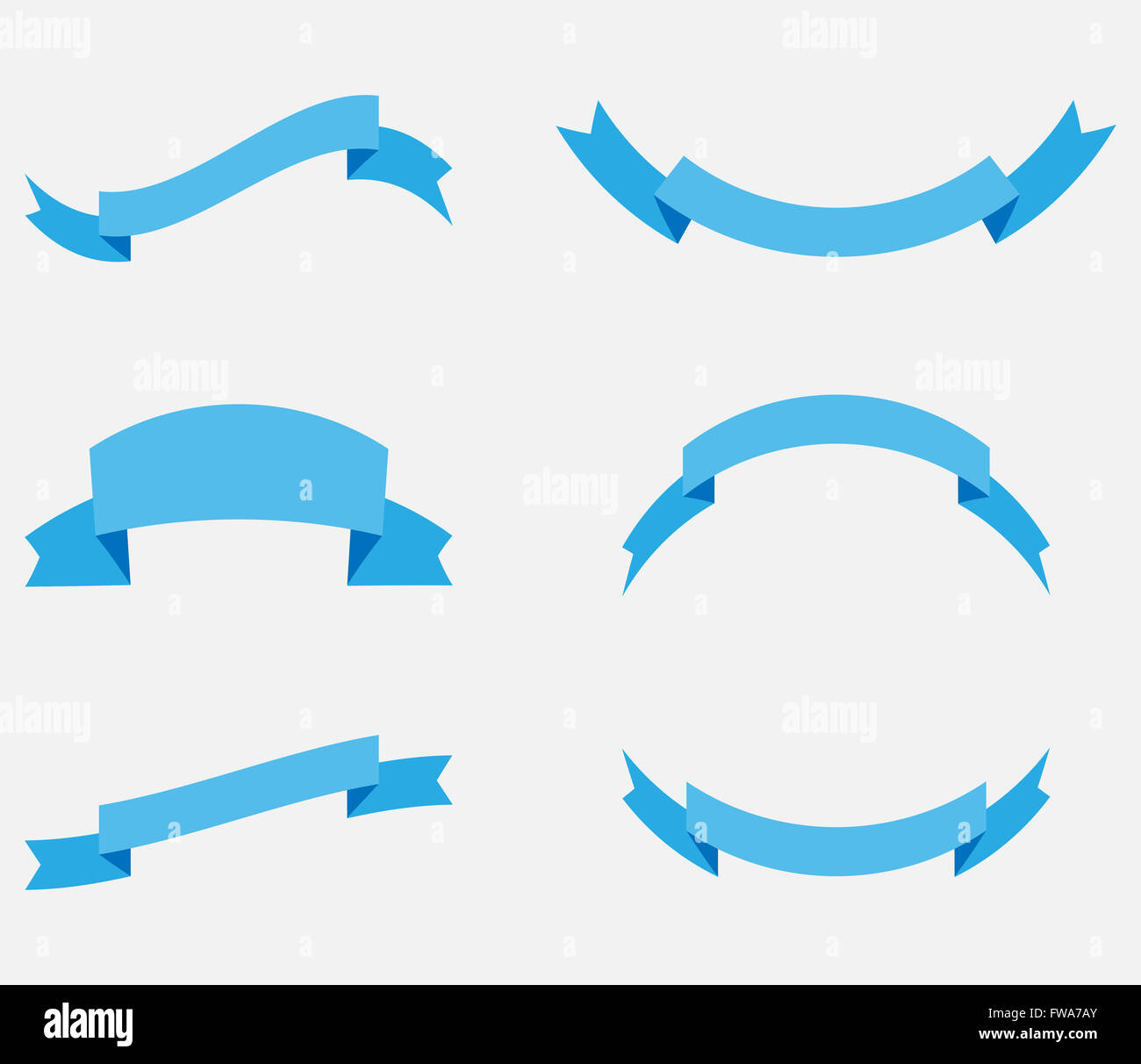 Ribbon banner decoration blue. Ribbon blue and banner blue design, silk