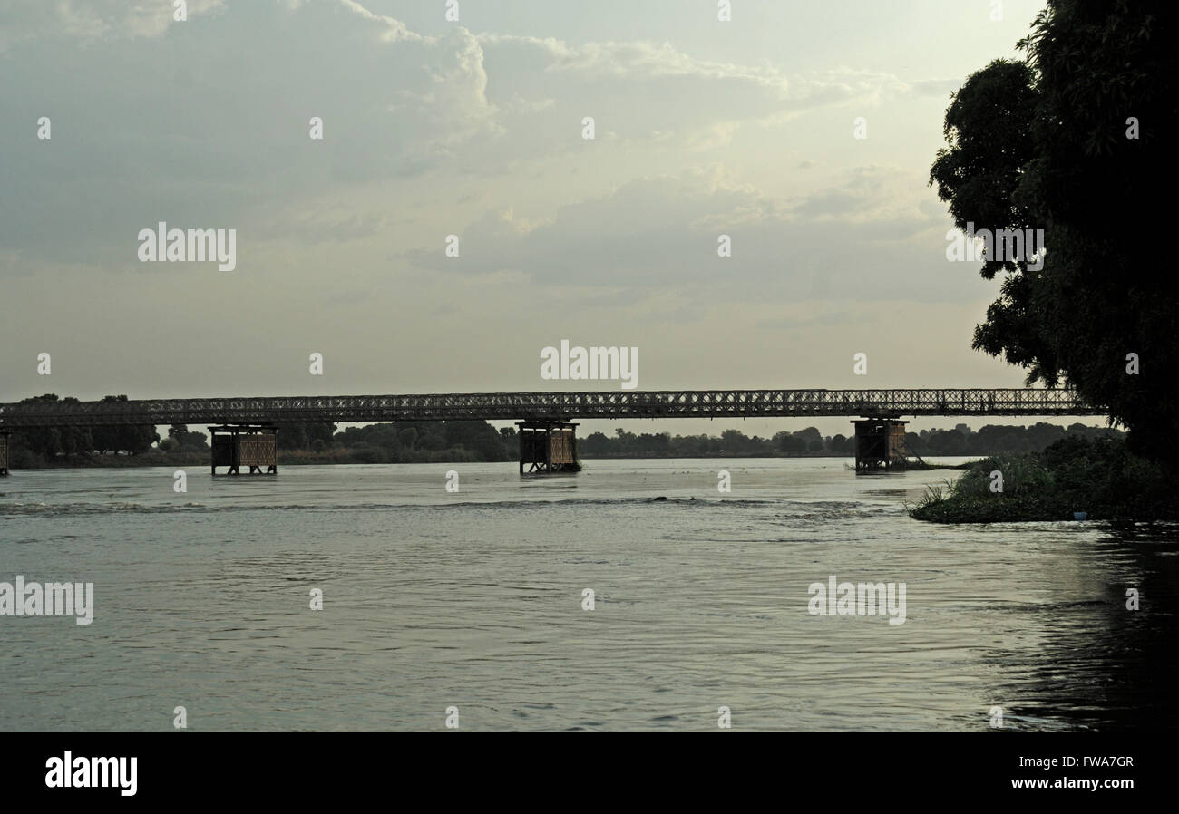 Bridge over the Nile at Juba, South Sudan. Stock Photo