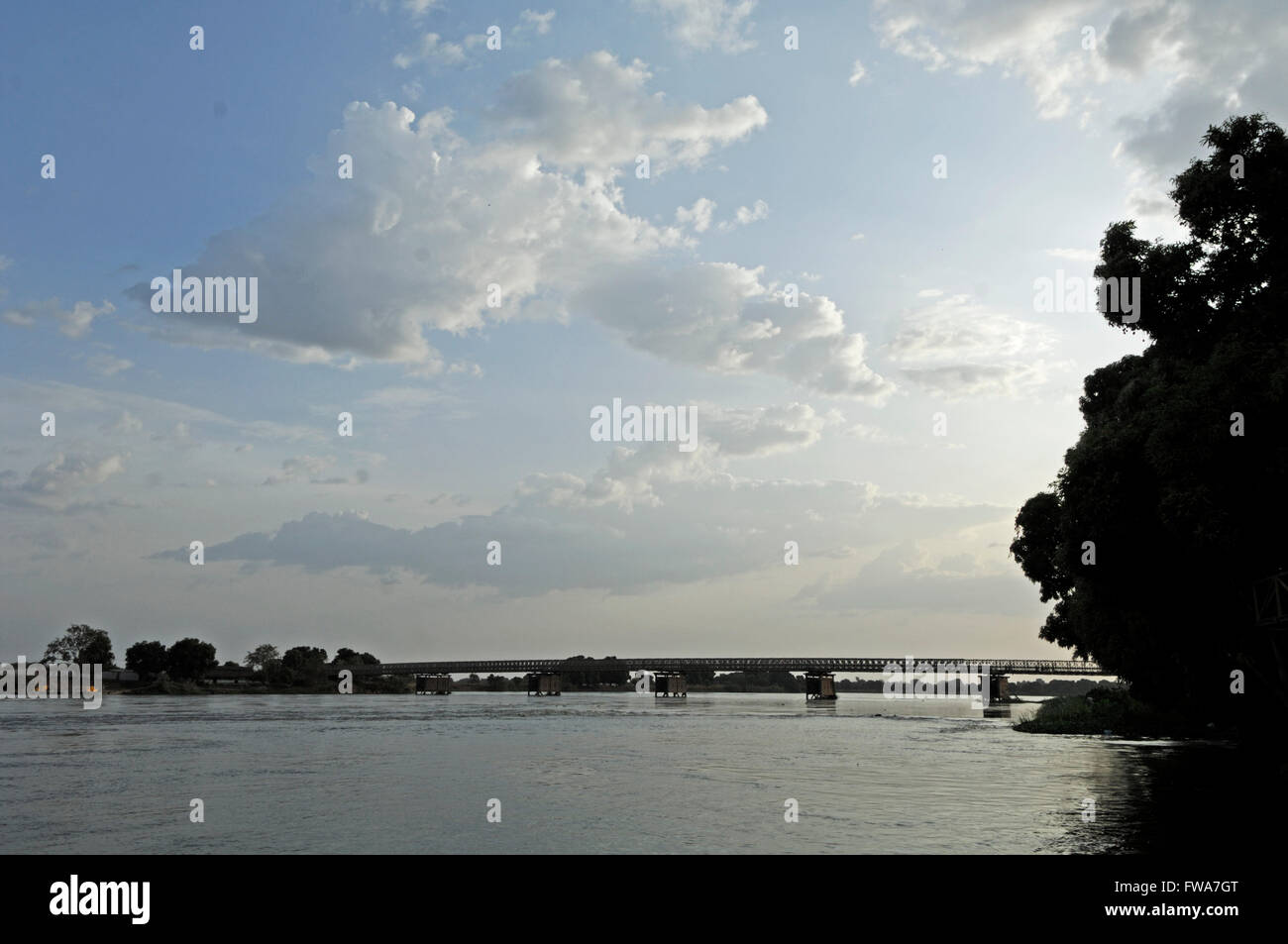 Bridge over the Nile at Juba, South Sudan. Stock Photo