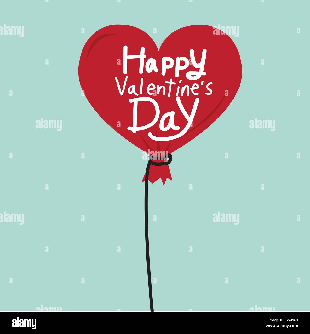 Happy Valentines Day With heart Air Balloon Stock Vector Image & Art ...