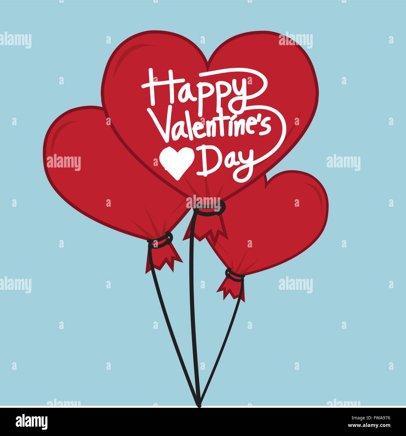 Happy Valentines Day With heart Air Balloon Stock Vector Image & Art ...