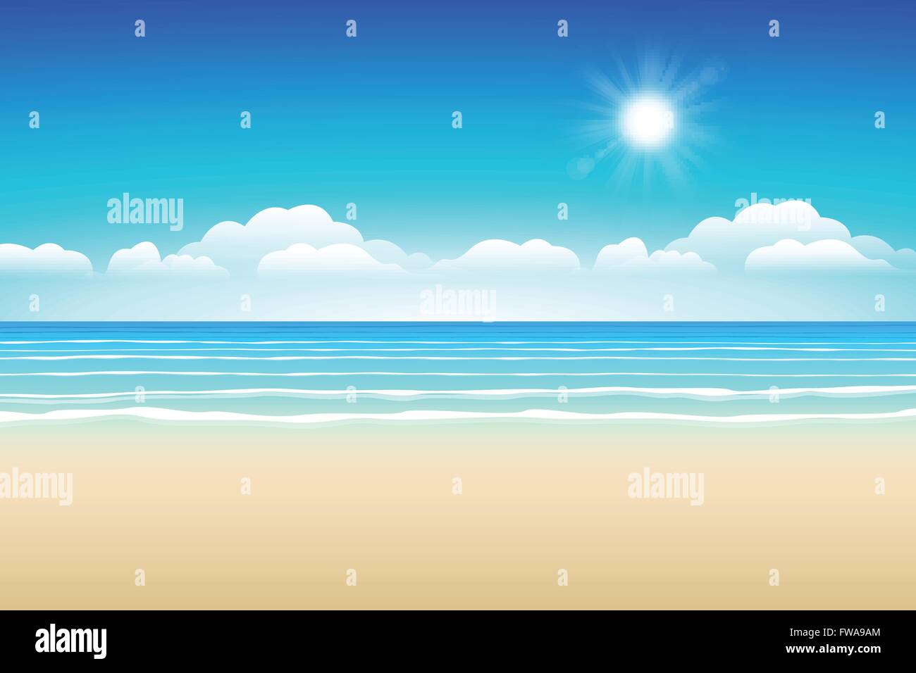 Tropical beach vector vectors hi-res stock photography and images - Alamy