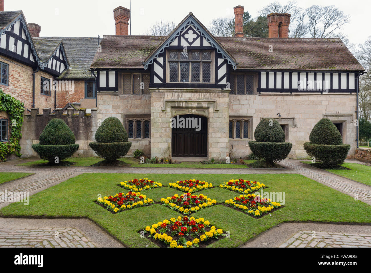 Courtyard in Baddesley Clinton, a moated manor house near Warwick