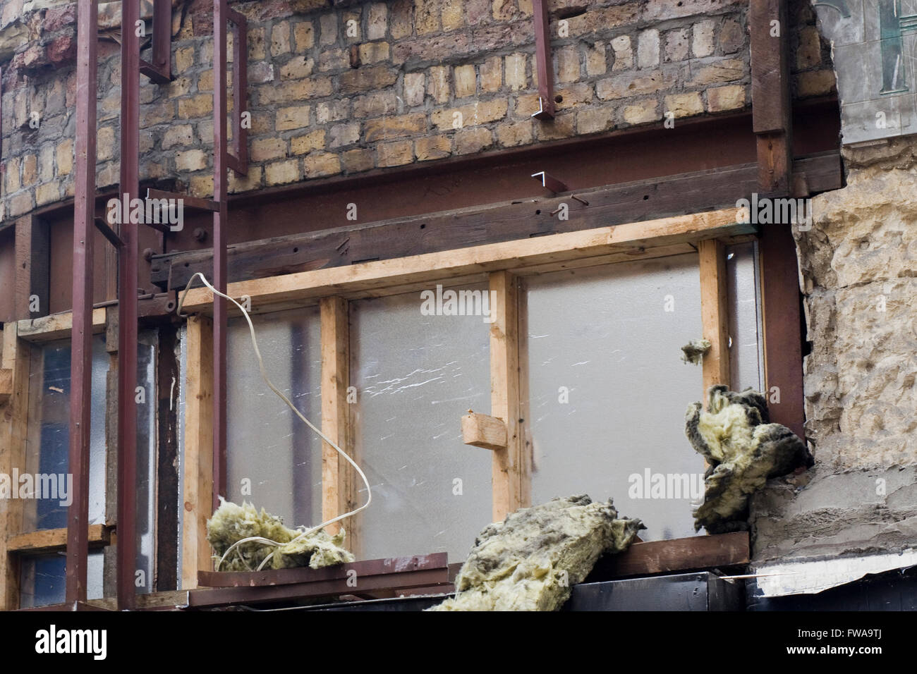 Renovation project restoring an old shop in Brick lane London Stock Photo