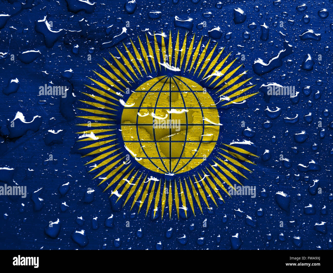 flag of the Commonwealth of Nations with rain drops Stock Photo