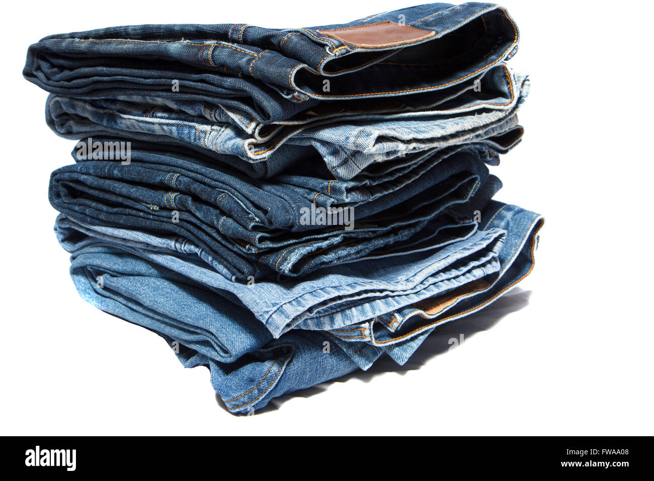 stack with jeans Stock Photo