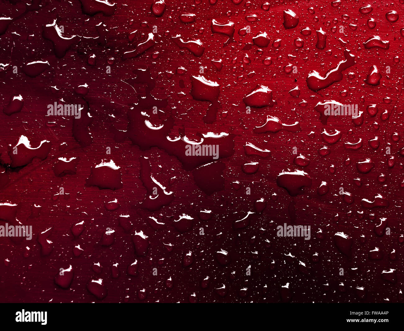 water drops on metallic surface Stock Photo