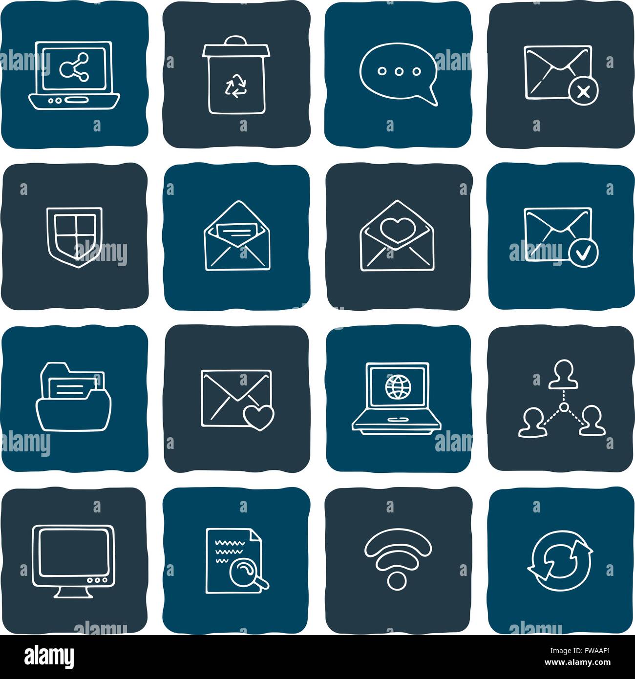 Set of doodle web, computer and drawing icons Stock Vector Image & Art ...