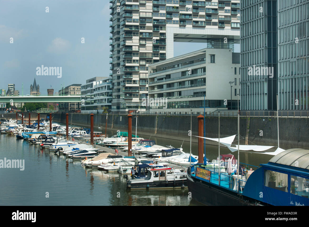 Köln, Altstadt-Süd, Rheinauhafen, Liegeplatz für Sportboote Stock Photo