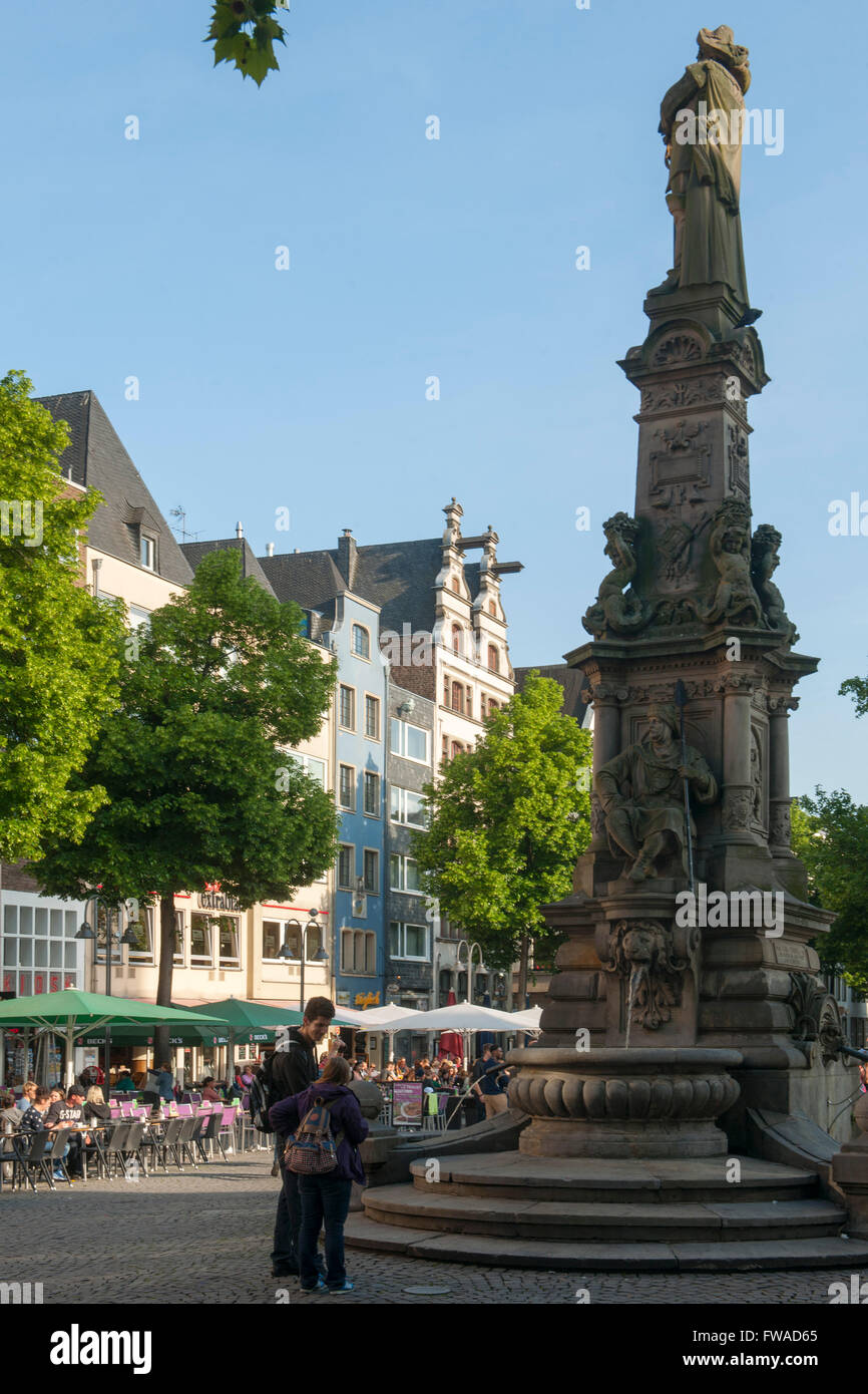 Köln, Altstadt, Alter Markt, Jan von Werth-Brunnen Stock Photo