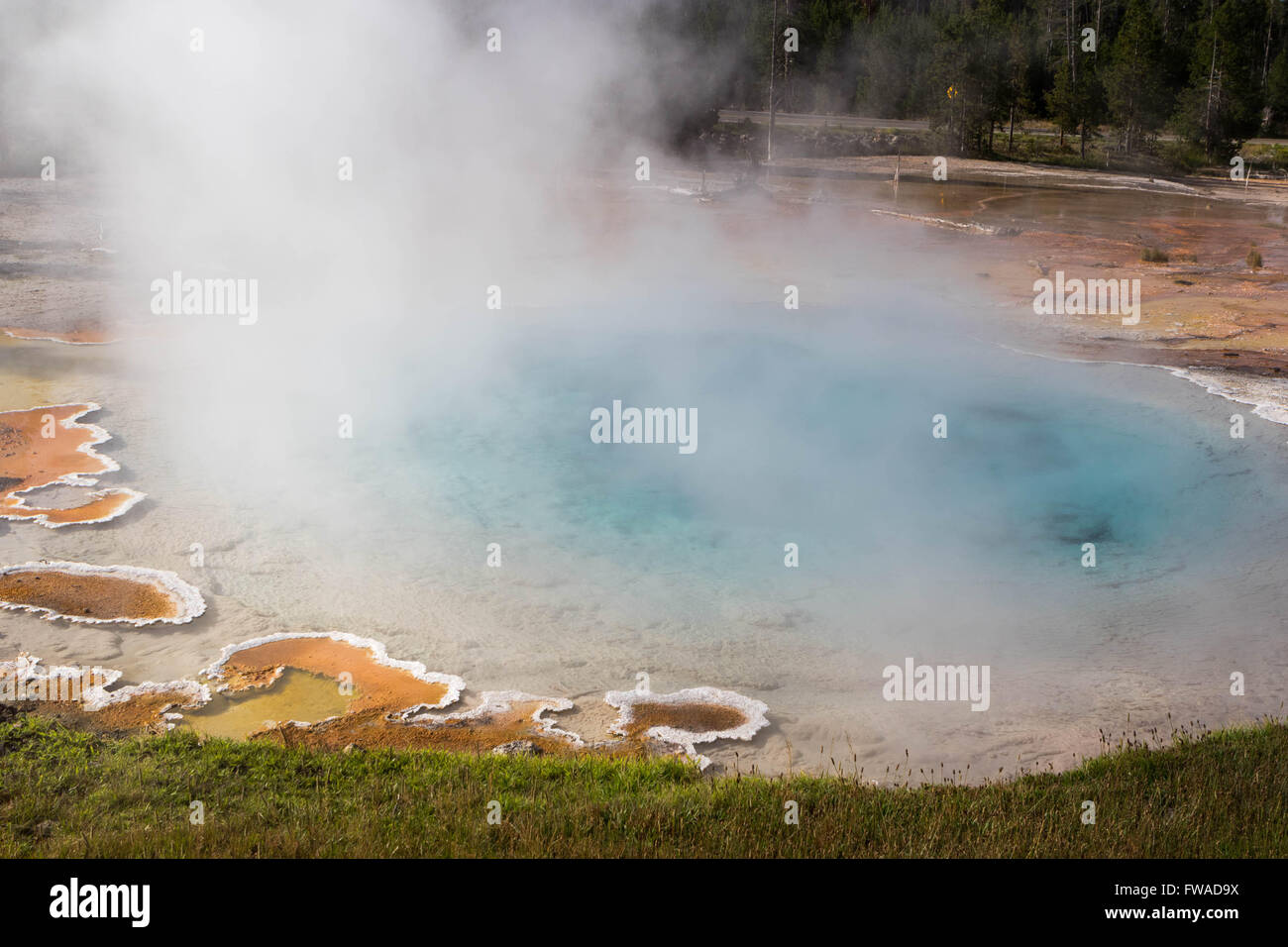 Paint pot in Lower Geyser Basin in Yellowstone National Park Stock