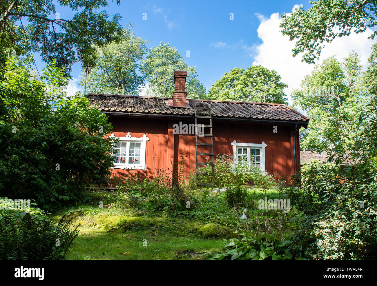 Beautiful house in village and manor of Fagervik, Ingå municipality, Southern Finland. Stock Photo