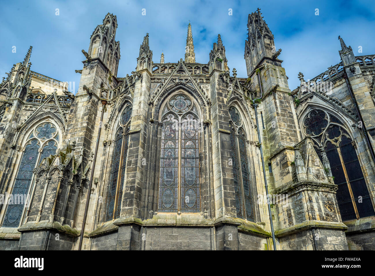 Gothic windows of cathedral of St. Andre. Saint Andre is a gothic