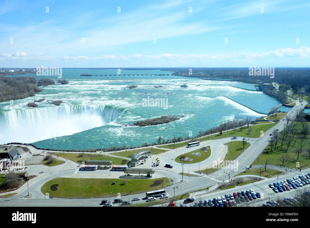 View of the Niagara Falls from the Canadian territory Stock Photo