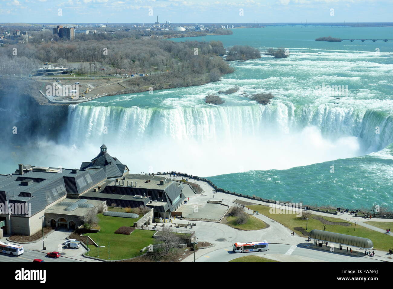 View of the Niagara Falls from the Canadian territory Stock Photo