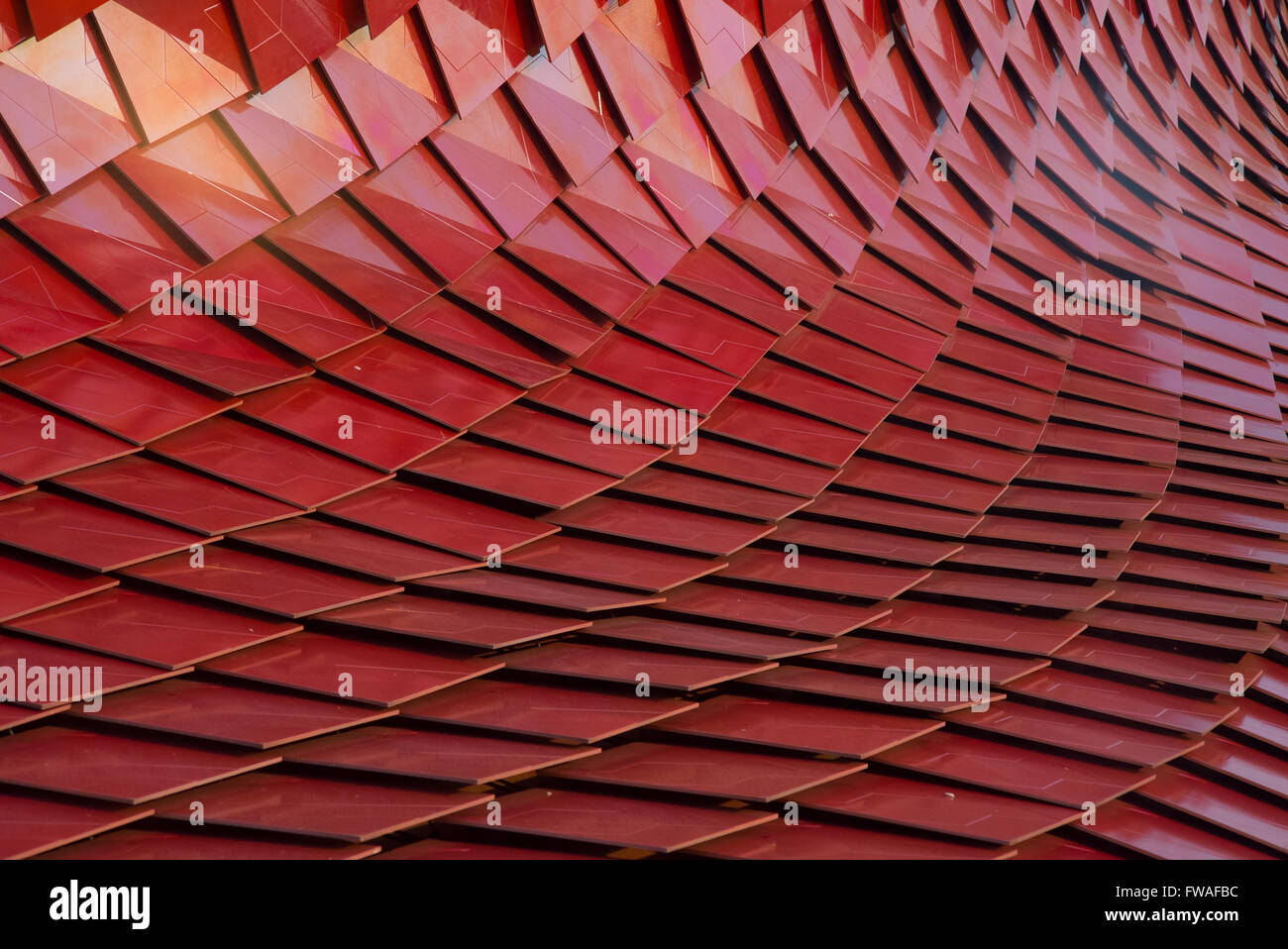 Abstract red architecture in modern city Stock Photo