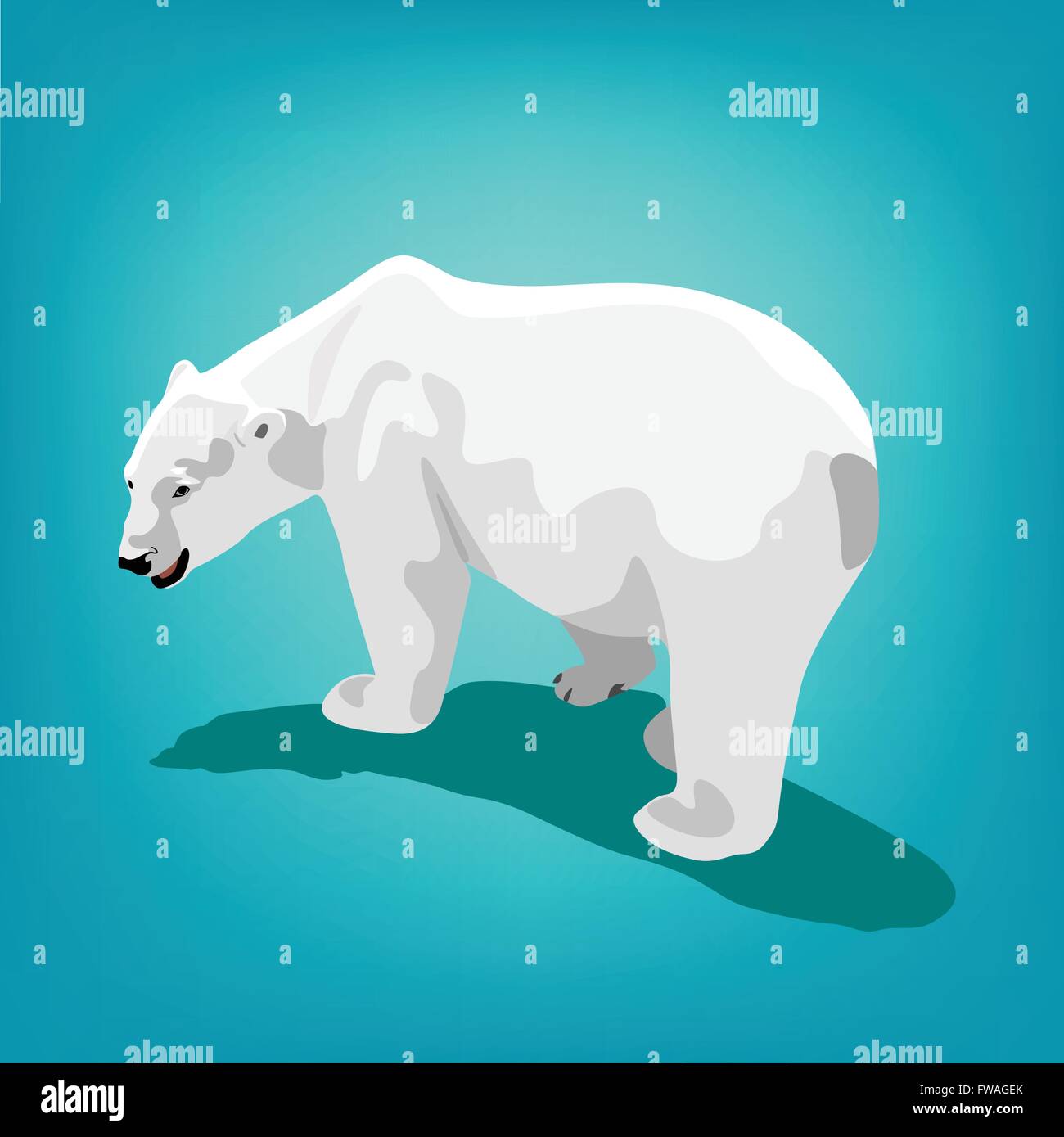 Polar Bear Illustration
 illustration of polar bear on blue background Eps 10 Stock Vector