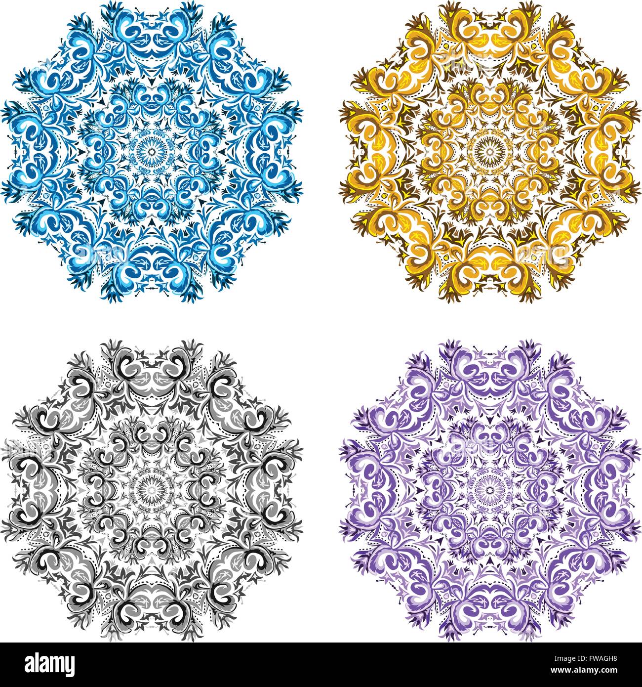 Four mandalas Stock Vector Images - Alamy