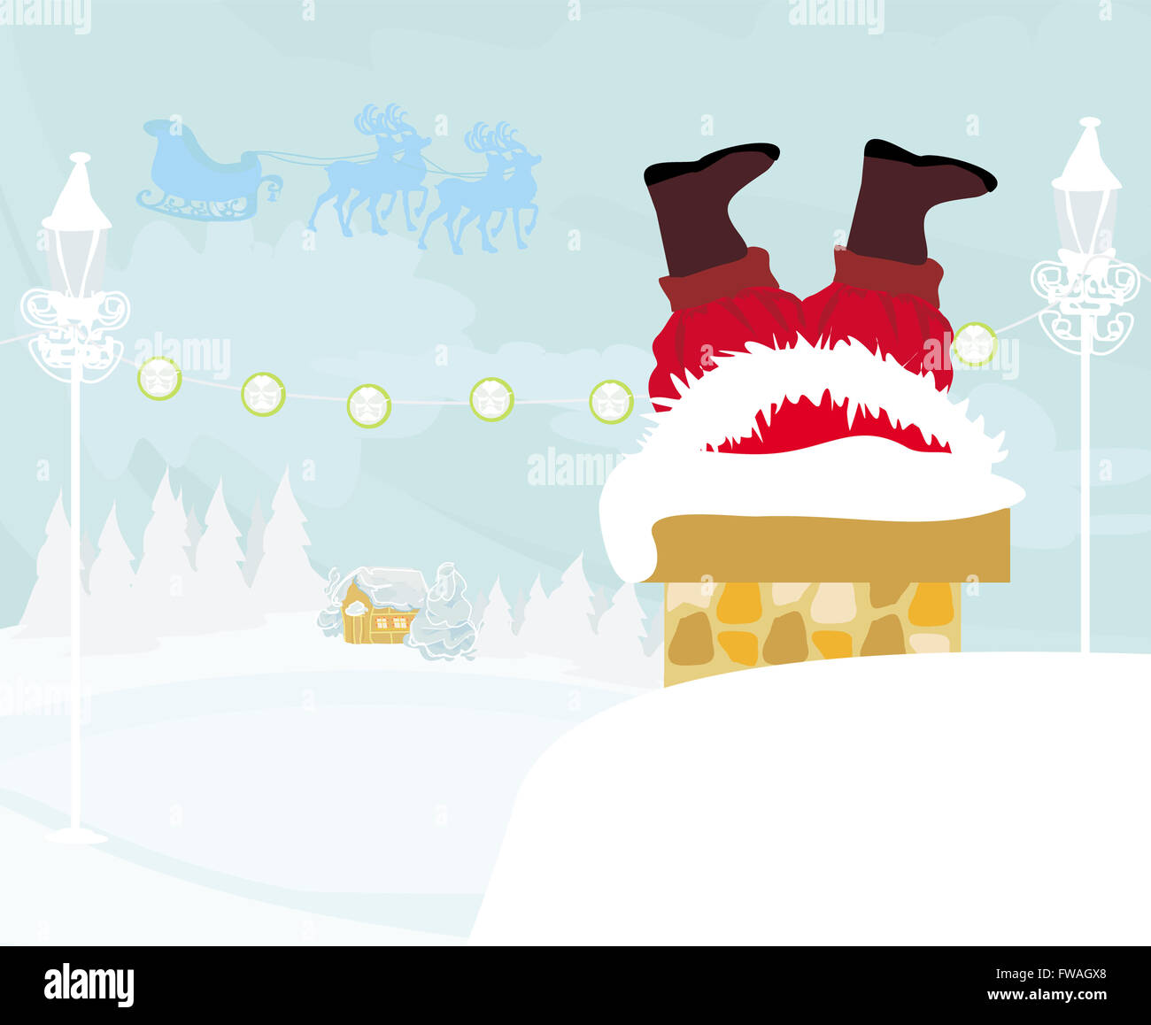 Santa claus chimney silhouette hi-res stock photography and images - Alamy