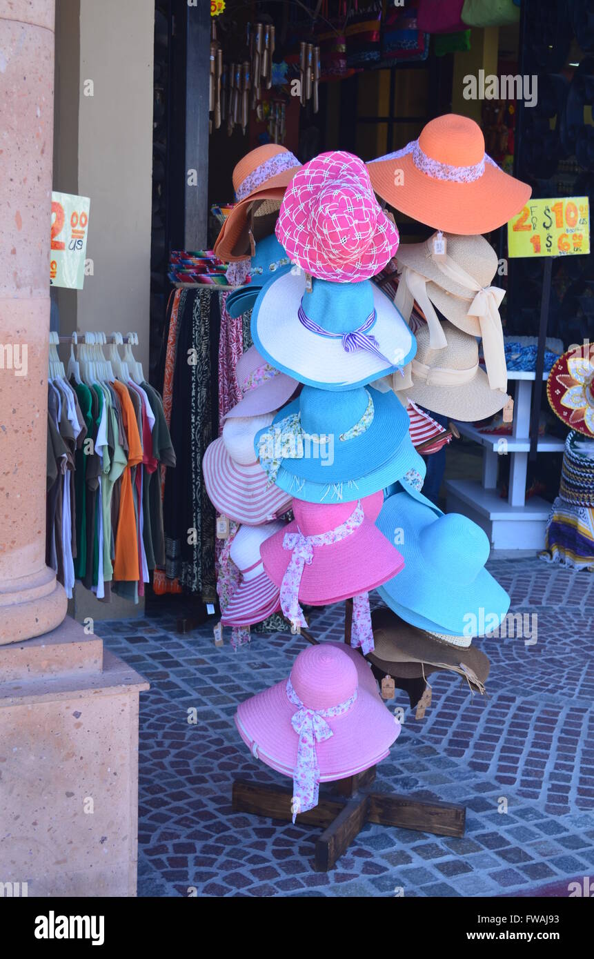 Colorful hats Cabo San Lucas Mexico Stock Photo