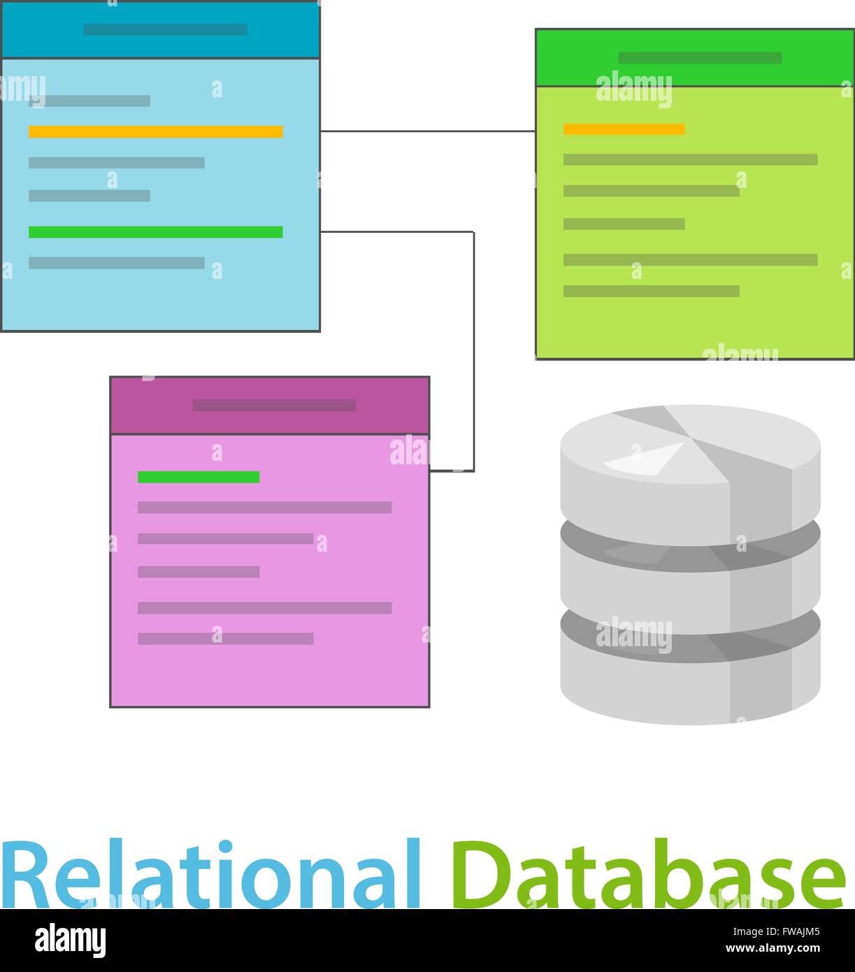 relational database data table related symbol vector illustration ...