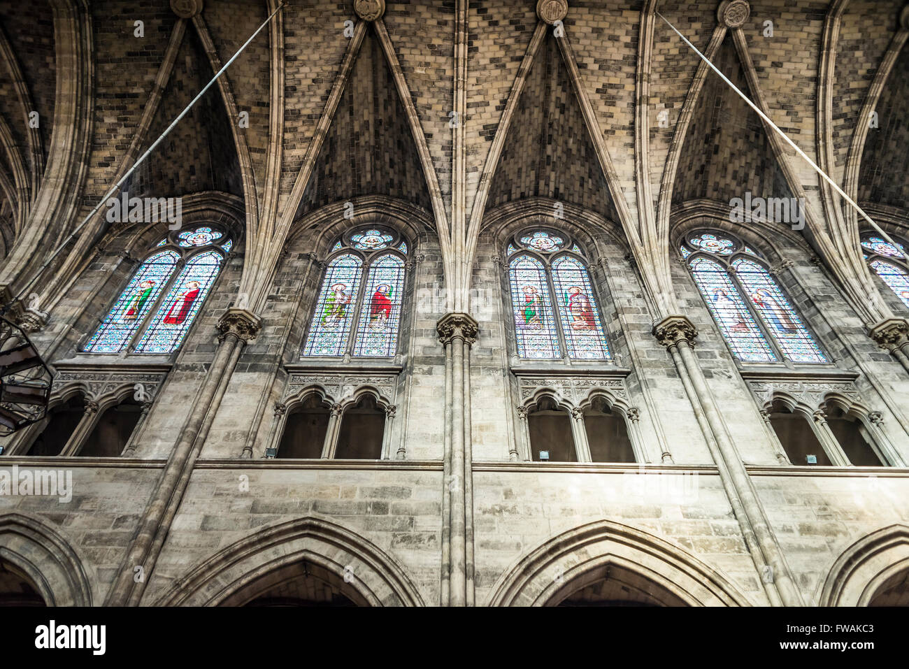 Nave ceiling of St Louis des Chartrons church. Bordeaux, Aquitaine, France. Stock Photo