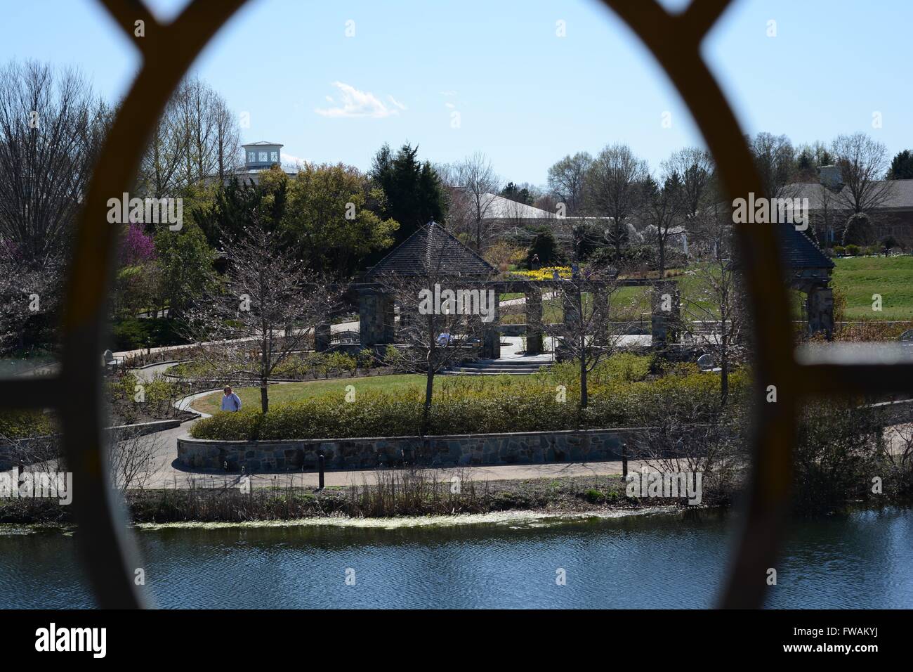 A Look through the Ginter Gardens, Richmond Virginia, playhouse Stock Photo