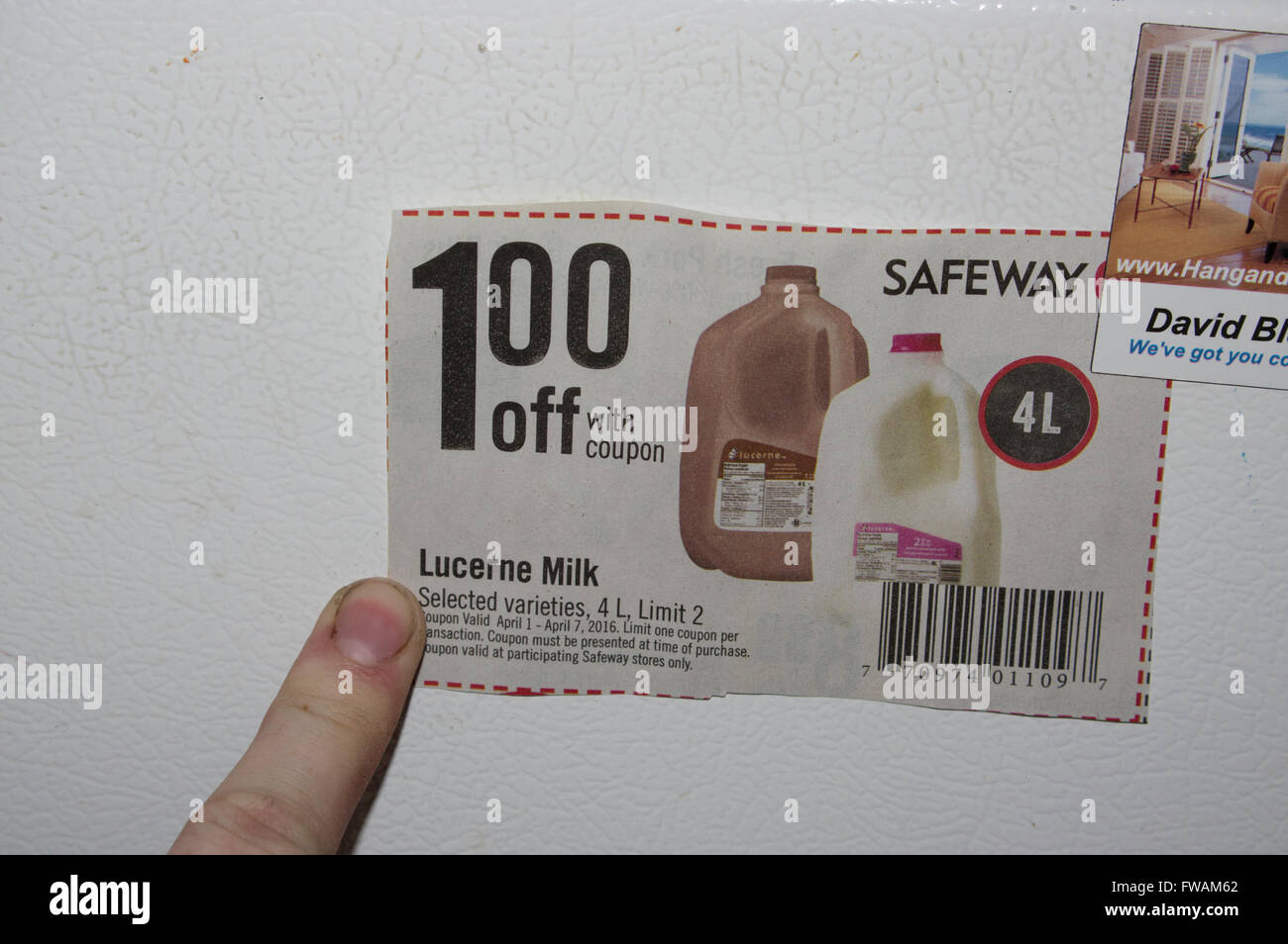 coupon, safeway, grocery store Stock Photo