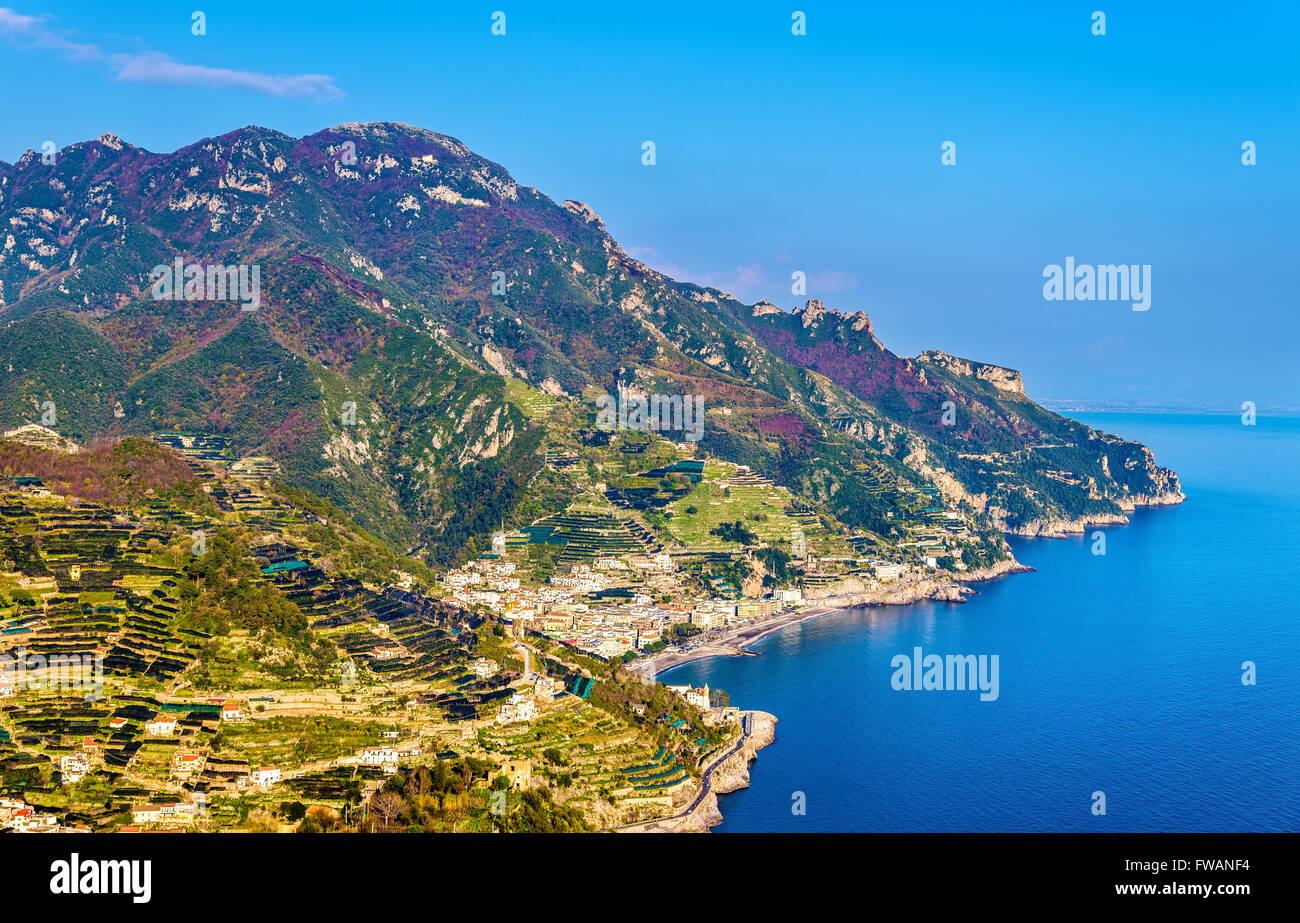 View of the Amalfi Coast from Ravello Stock Photo