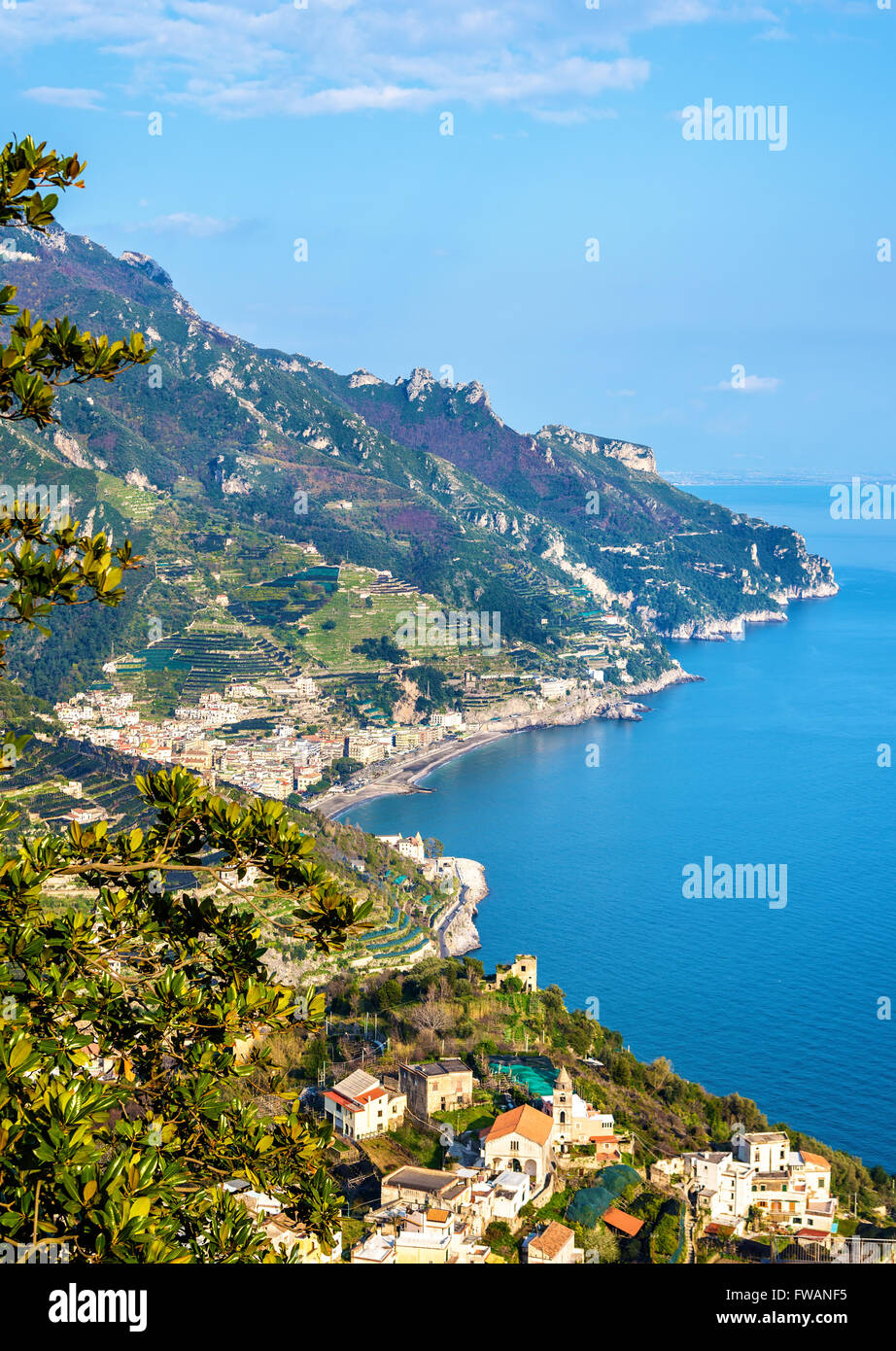 View of Maiori from Ravello - the Amalfi Coast Stock Photo