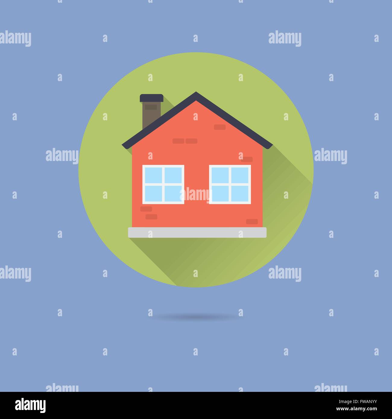 Small House Flat Design Long Shadow Vector Icon Stock Vector Image ...