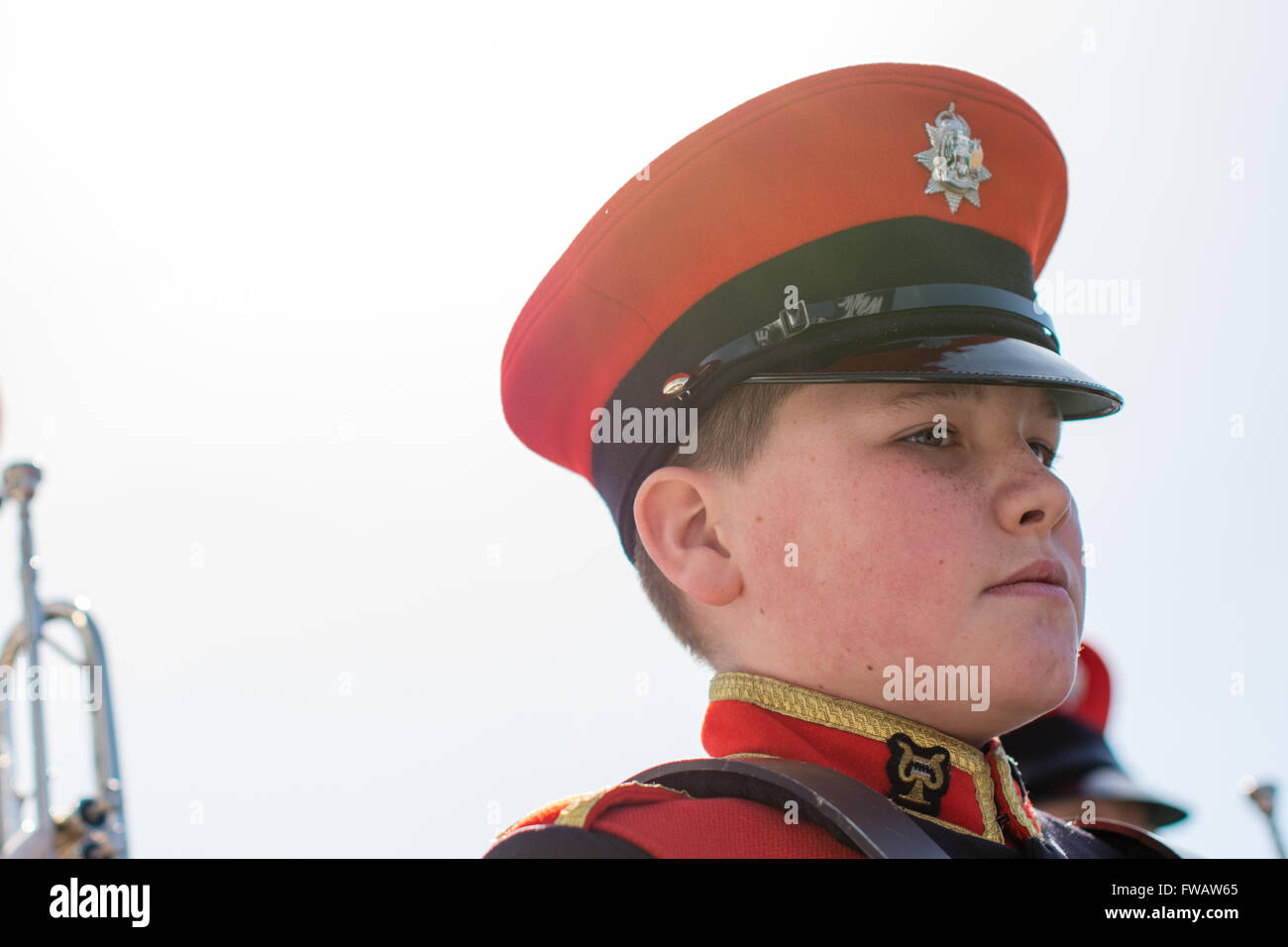 Towcester, Northamptonshire, UK. 2nd April, 2016. Coventry Marching band member during previews for Hankook 24 Hours Touring Car Series at Silverstone Circuit (Photo by Gergo Toth / Alamy Live News) Stock Photo
