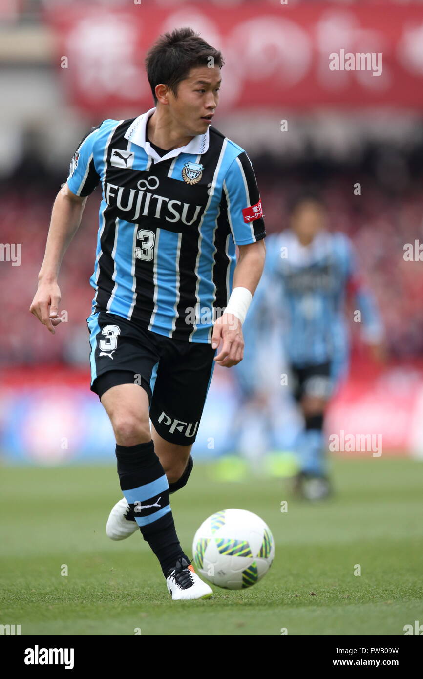 Kawasaki Todoroki Stadium, Kanagawa, Japan. 2nd Apr, 2016. Tatsuki Nara (Frontale), APRIL 2