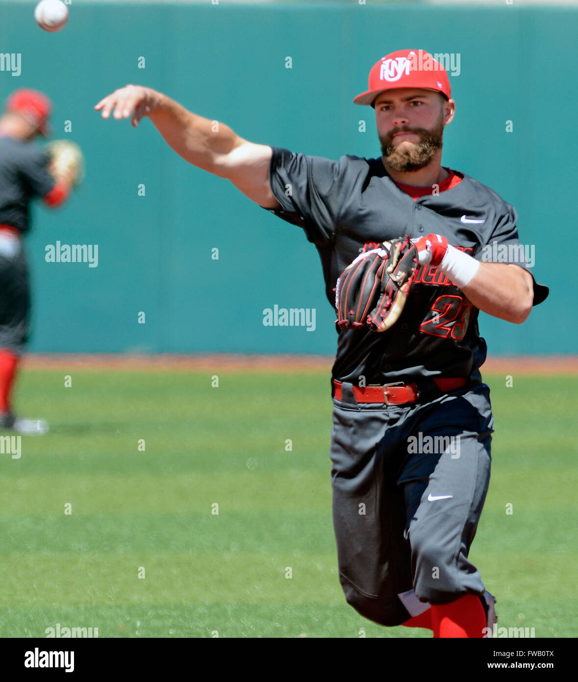 Albuquerque, NM, USA. 2nd Apr, 2016. UNM's second baseman #23 Jared Holley. Saturday, April. 02, 2016. © Jim Thompson/Albuquerque Journal/ZUMA Wire/Alamy Live News Stock Photo