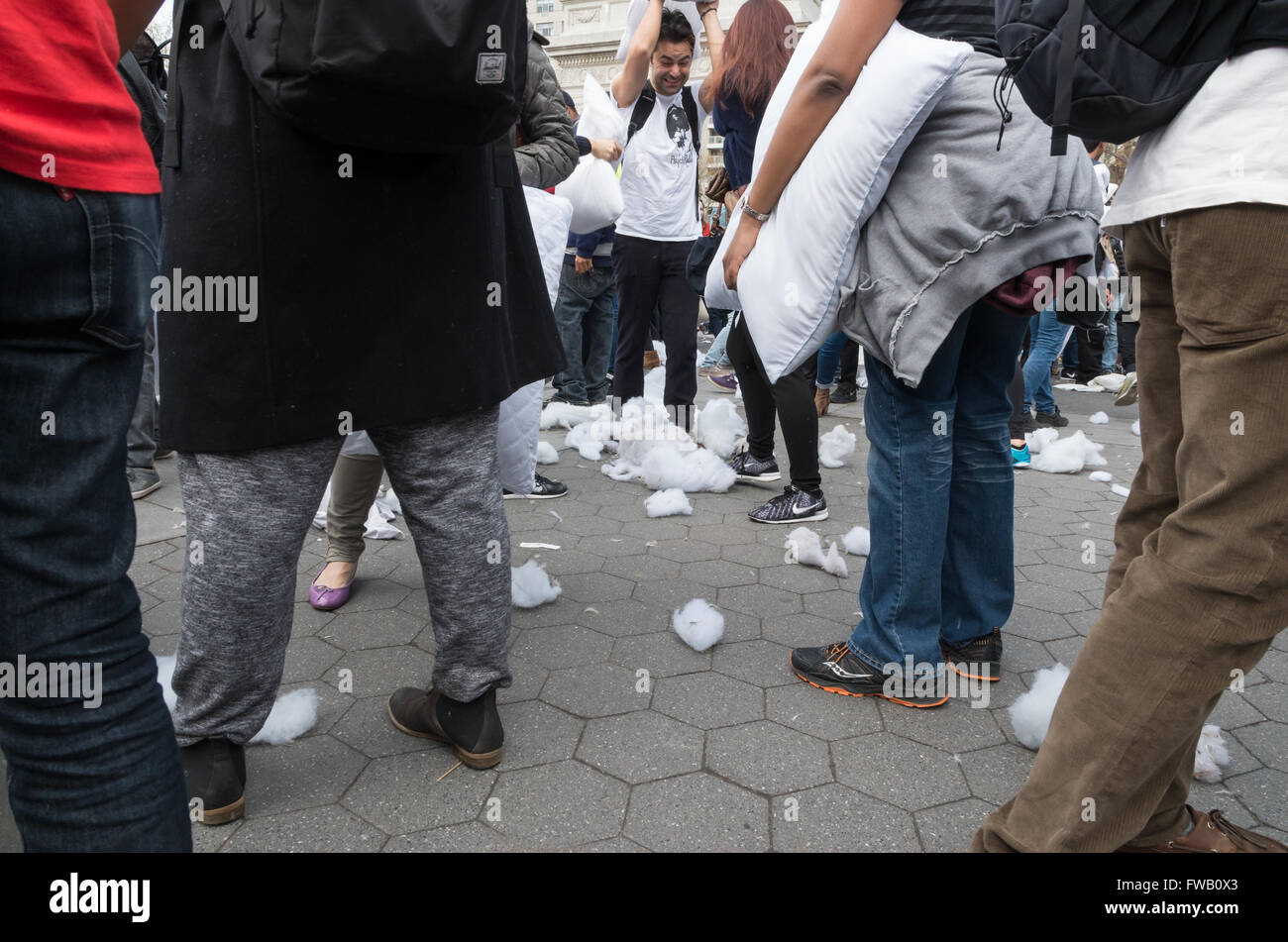 Worlds largest pillow fight hires stock photography and images Alamy