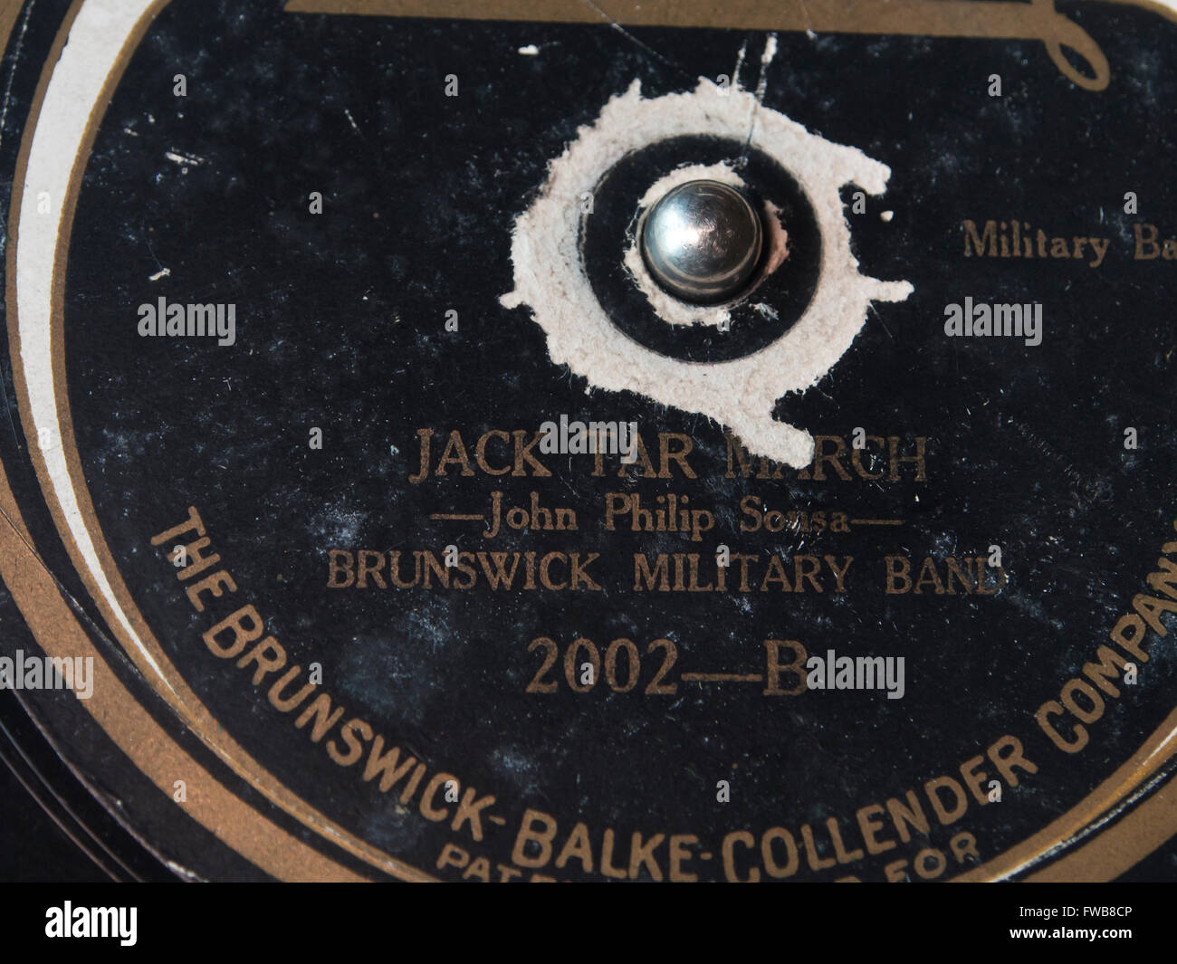 Vintage record 'Jack Tar' march, Sousa Brunswick military band  in 1919, Composer: John Philip Sousa Stock Photo