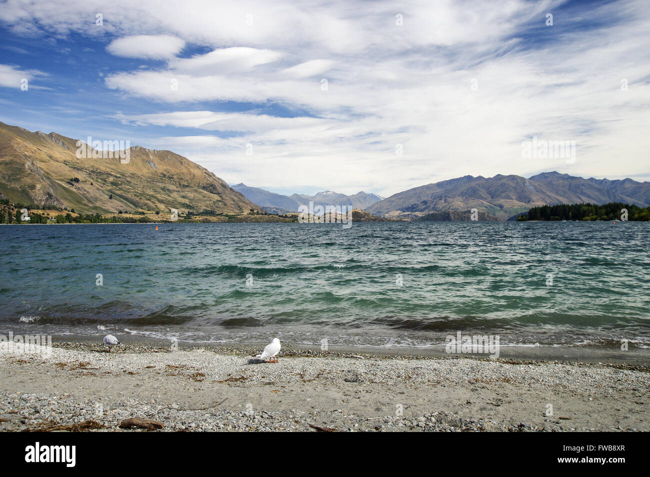 Lake Wanaka in Otago province, New Zealand (South Island) Stock Photo