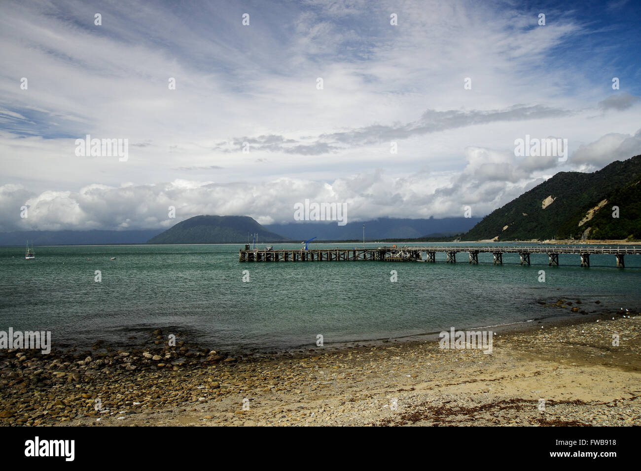Jetty in Jackson Bay South Island, New Zealand Stock Photo Alamy