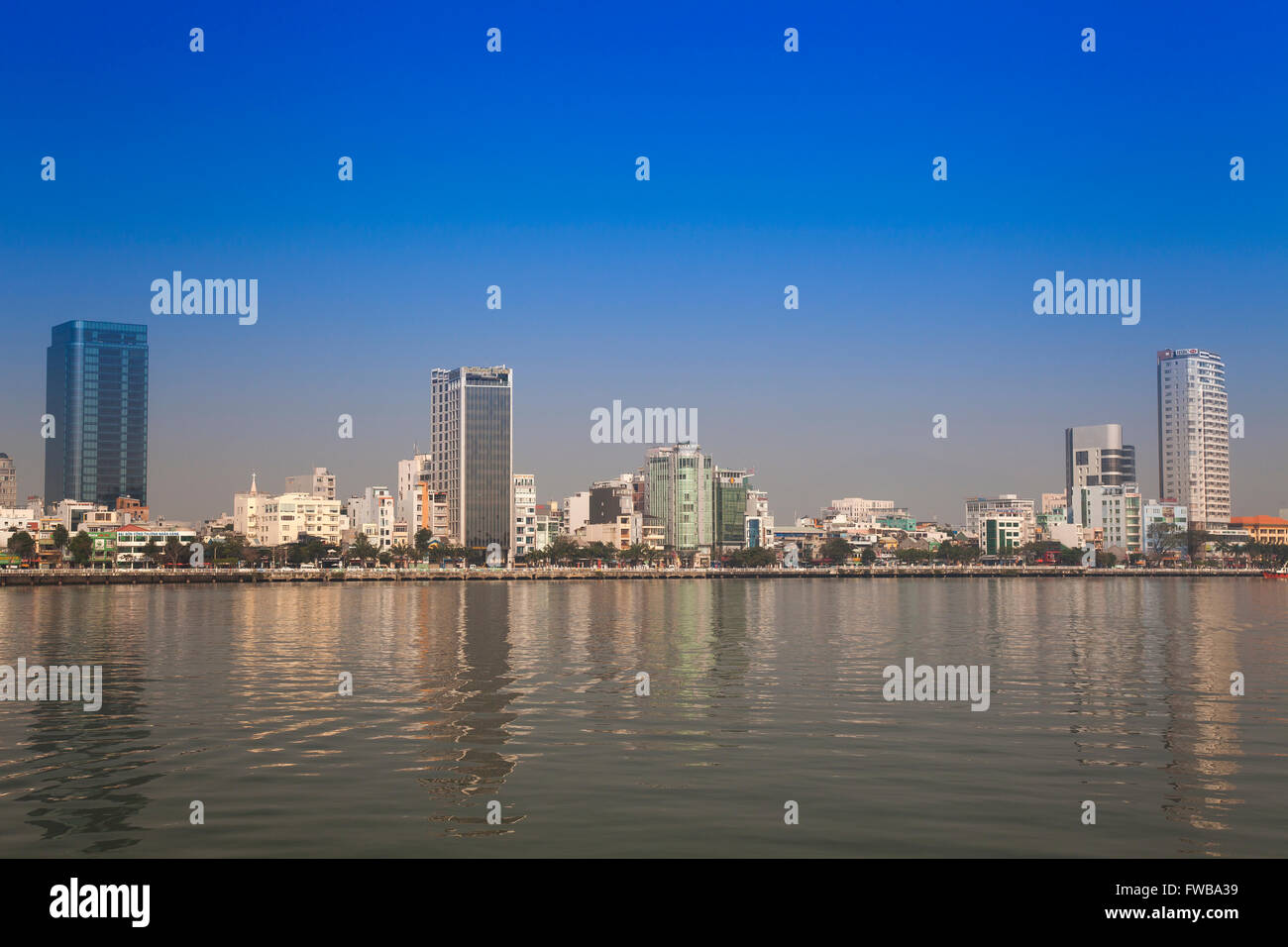 View over the Han River on downtown Da Nang, Central Vietnam, Vietnam ...