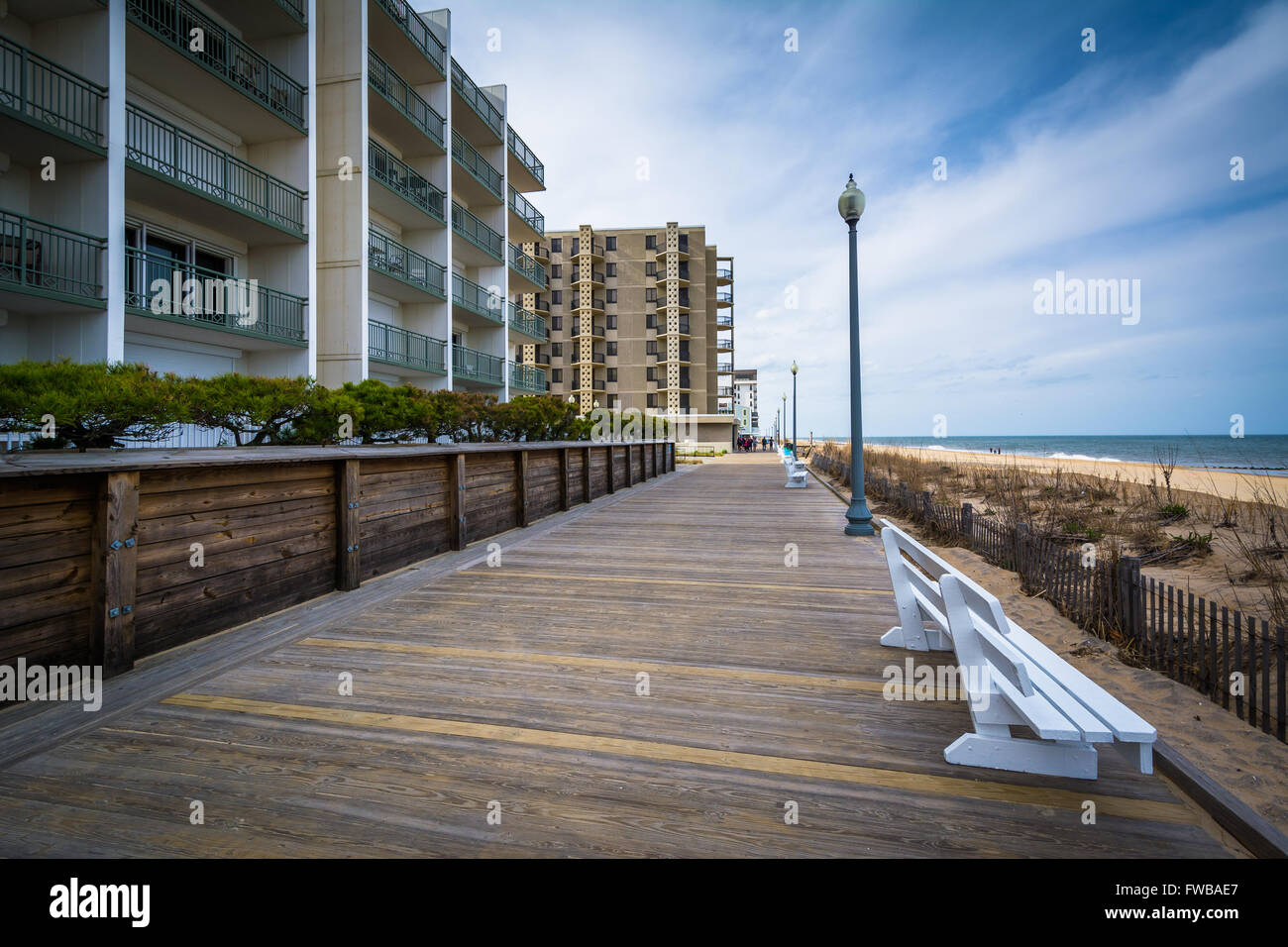 The boardwalk in Rehoboth Beach, Delaware. Stock Photo