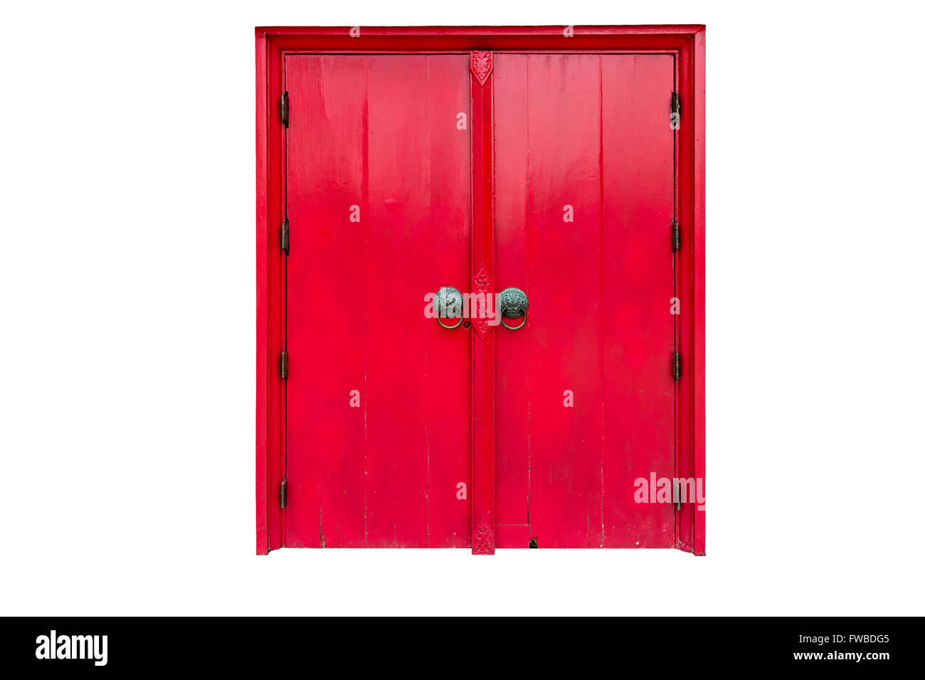 Red door isolated on white background Stock Photo Alamy