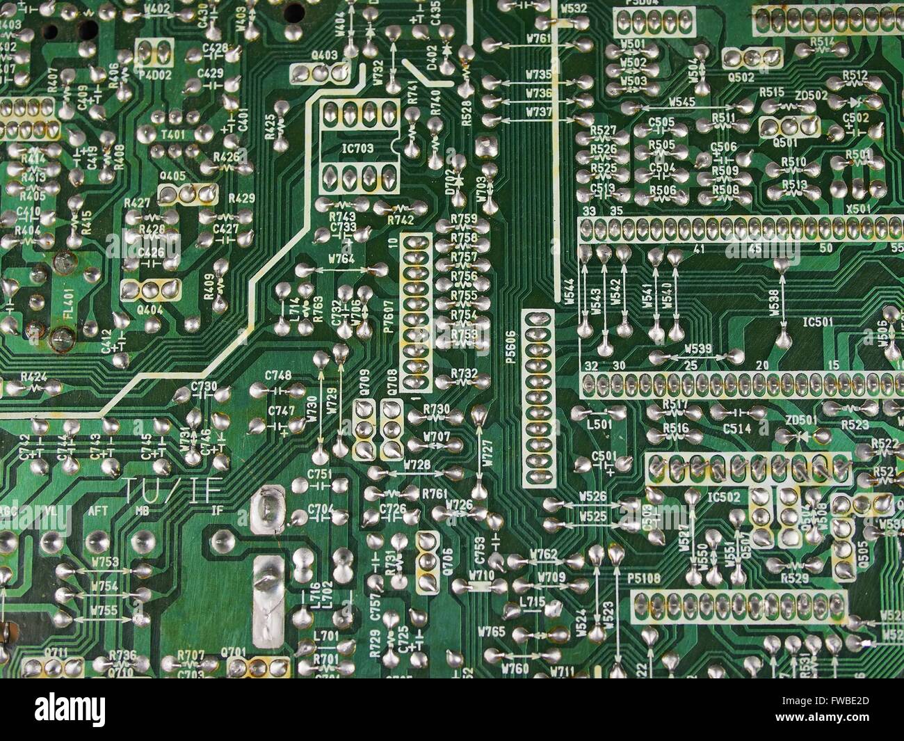 plate with printed circuits Stock Photo