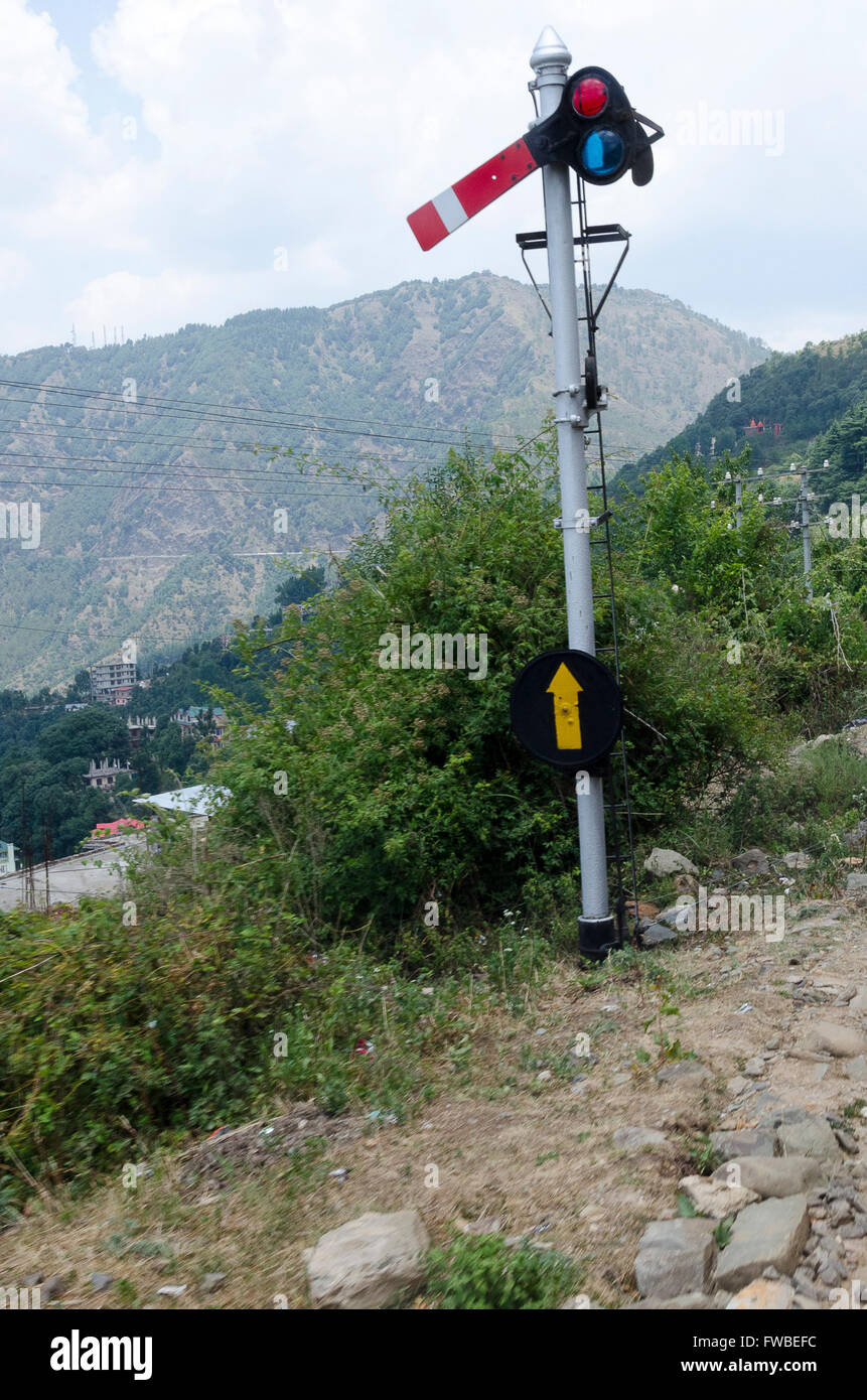 Signal, Kalka to Simla Railway, Himachal Pradesh, India Stock Photo