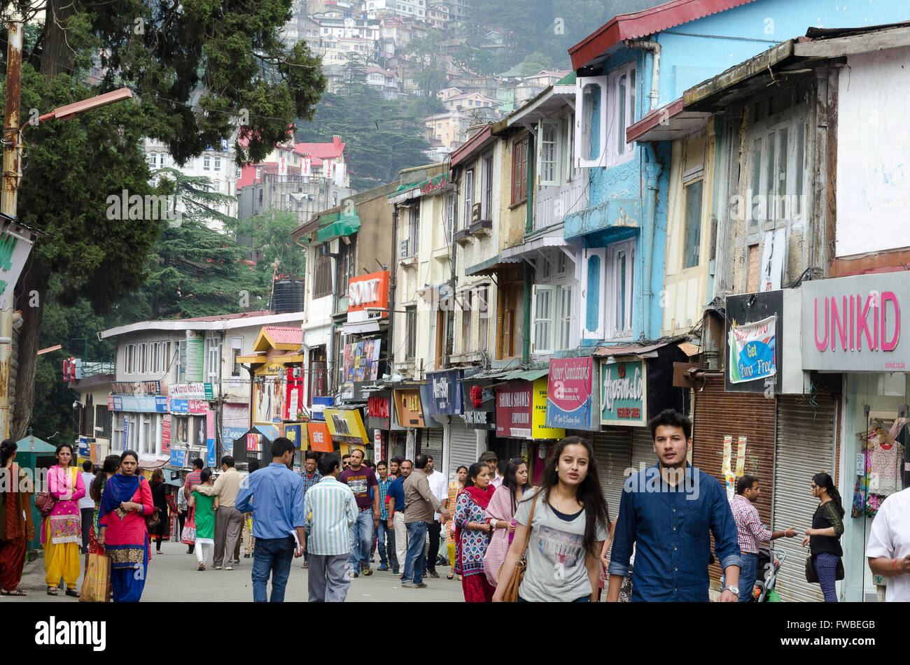People walking in street, Shimla, Simla, Himachal Pradesh, India Stock Photo - Alamy