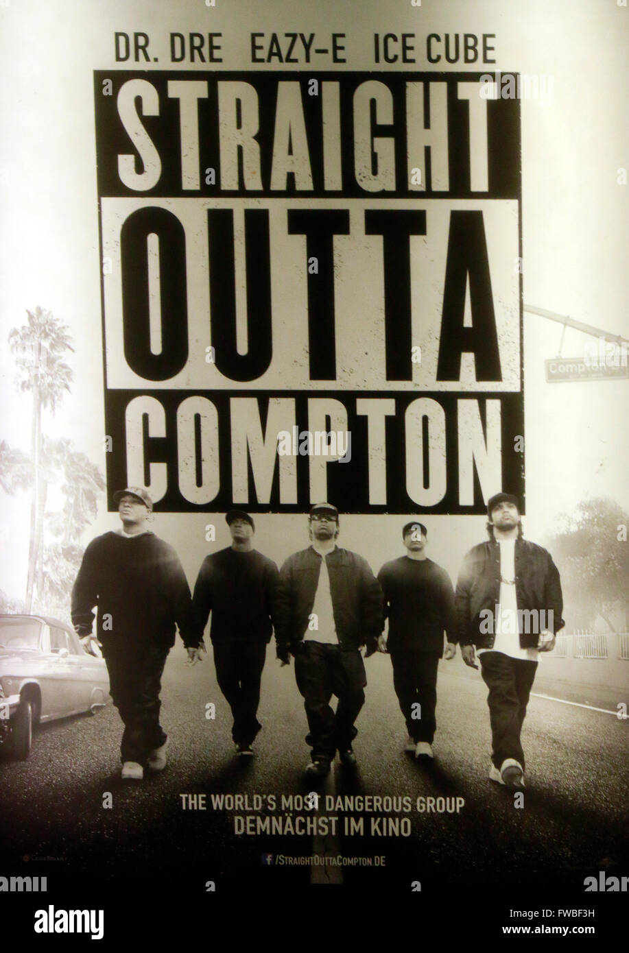 Werbung fuer den Spielfilm 'Straight outta Compton', Berlin. Stock Photo