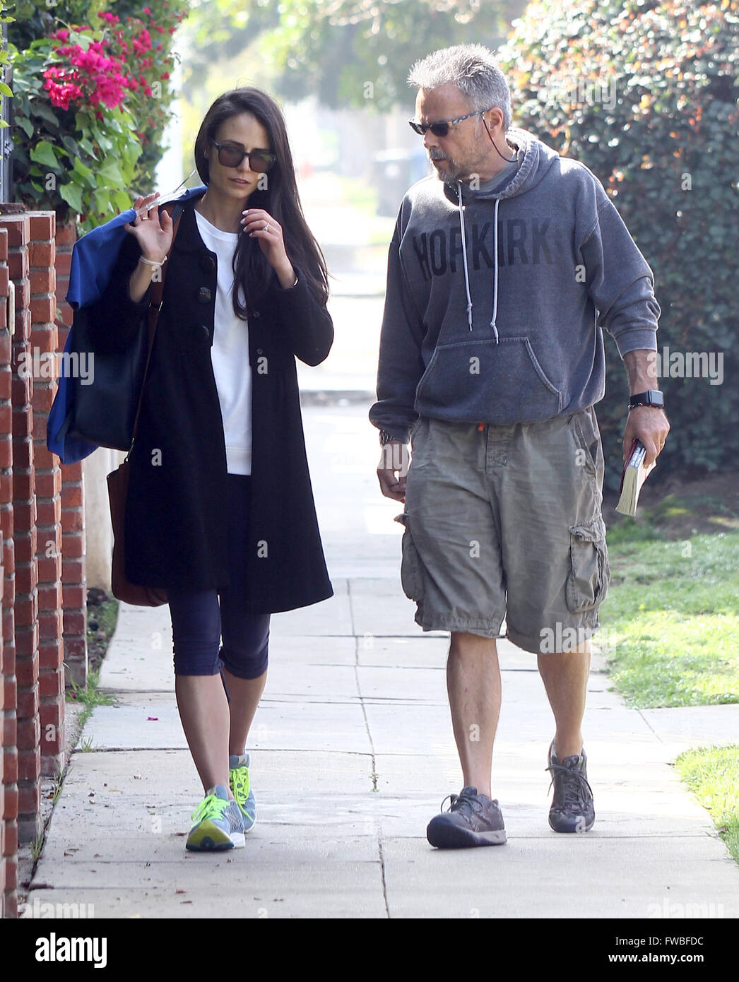Jordana Brewster out in Los Angeles with her father Alden Brewster