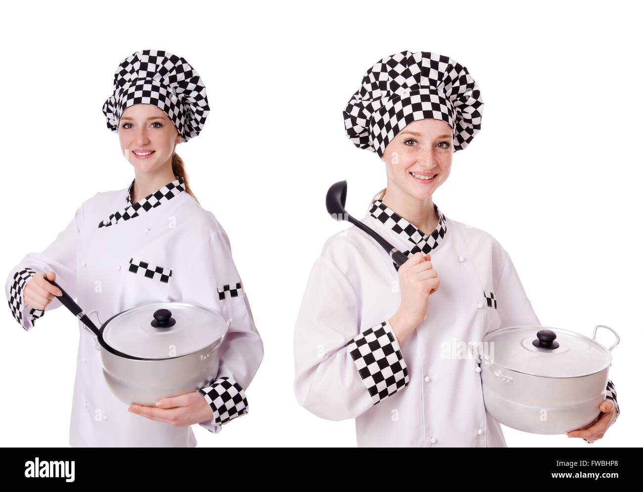 Woman cook isolated on the white Stock Photo - Alamy