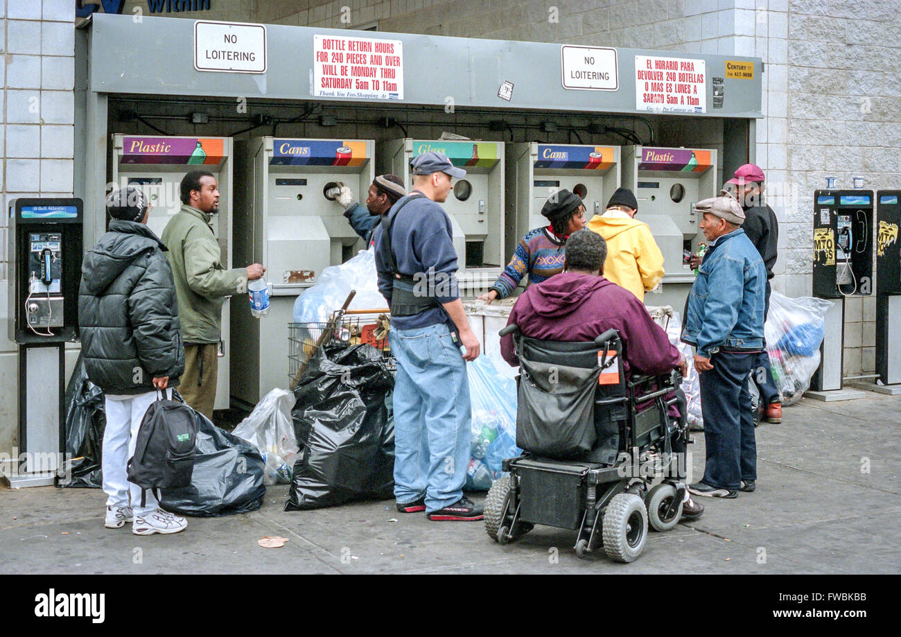 Bottle bank in Harlem, New York City, 2000 Stock Photo Alamy