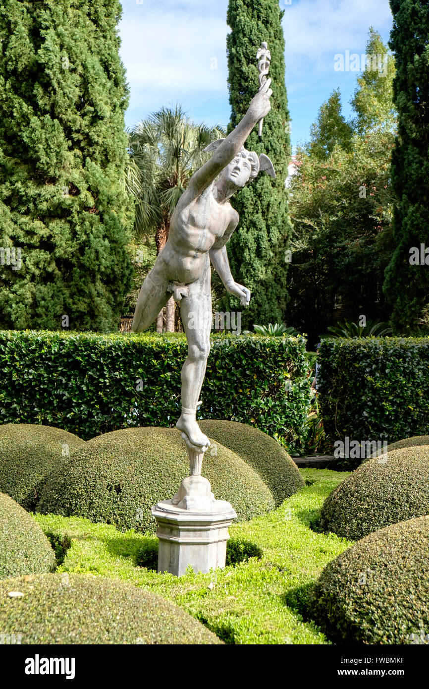 Statue of Mercury in gardens of Calhoun Mansion, Meeting Street