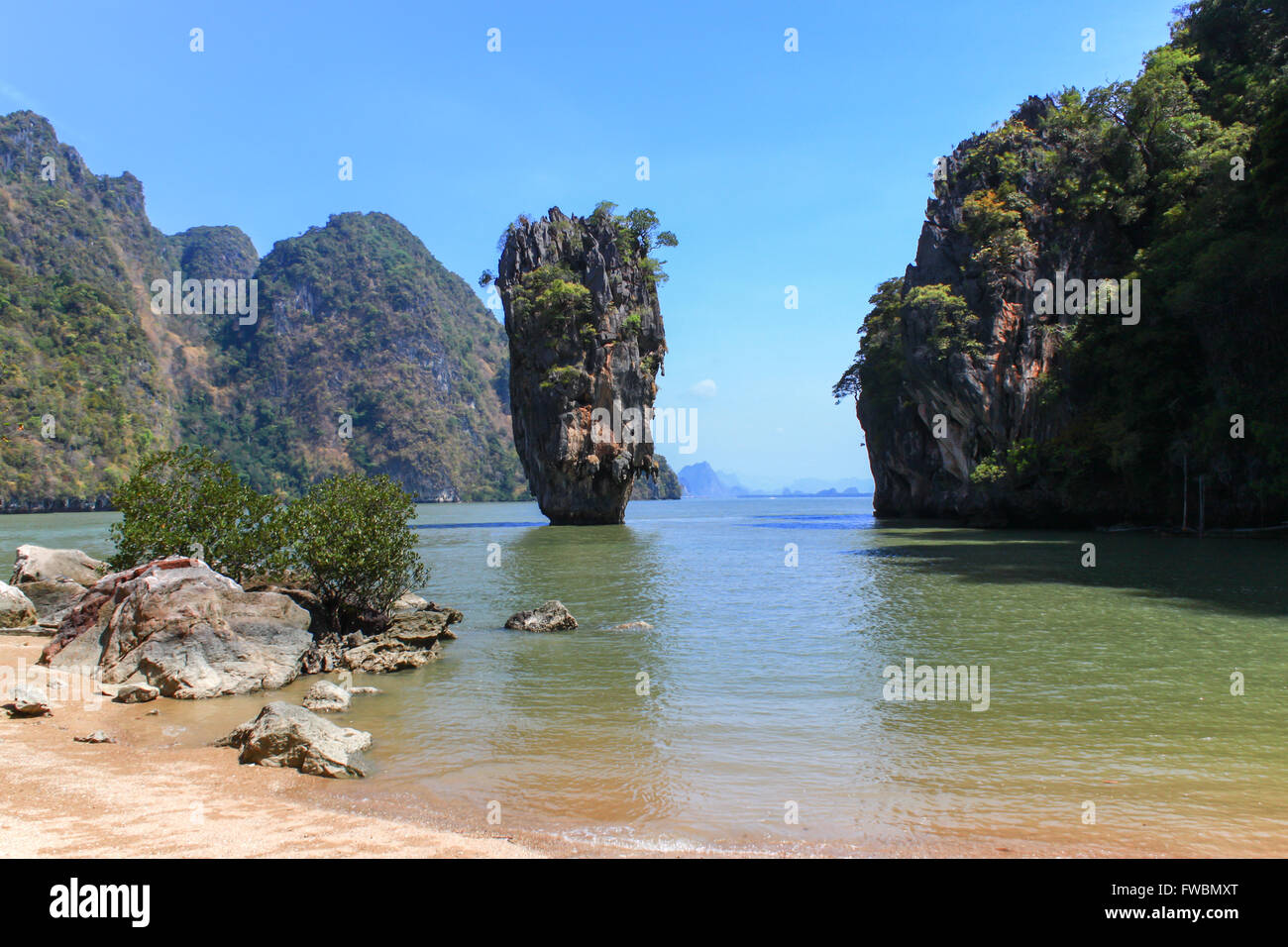 Ko Tapu or James Bond Island, Thailand. Land mark tourism in Thailand. Stock Photo